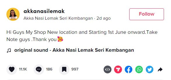 We’re moving: A new, cosier site awaits fans of Akka Nasi Lemak Viral