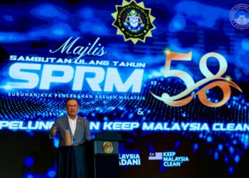 YAB Perdana Menteri, Dato' Seri Anwar Ibrahim semasa Sambutan Ulang Tahun ke-58 Suruhanjaya Pencegahan Rasuah Malaysia (SPRM) dengan meluncurkan inisiatif Keep Malaysia Clean (KMC) di Putrajaya. 1 September 2025. FATH RIZAL/Pejabat Perdana Menteri.

NO SALES; NO ARCHIVE; RESTRICTED TO EDITORIAL USE ONLY. NOTE TO EDITORS: This handout videos may only be used for editorial reporting purposes for the contemporaneous illustration of events, things or the people in the visual or facts mentioned in the caption. R
