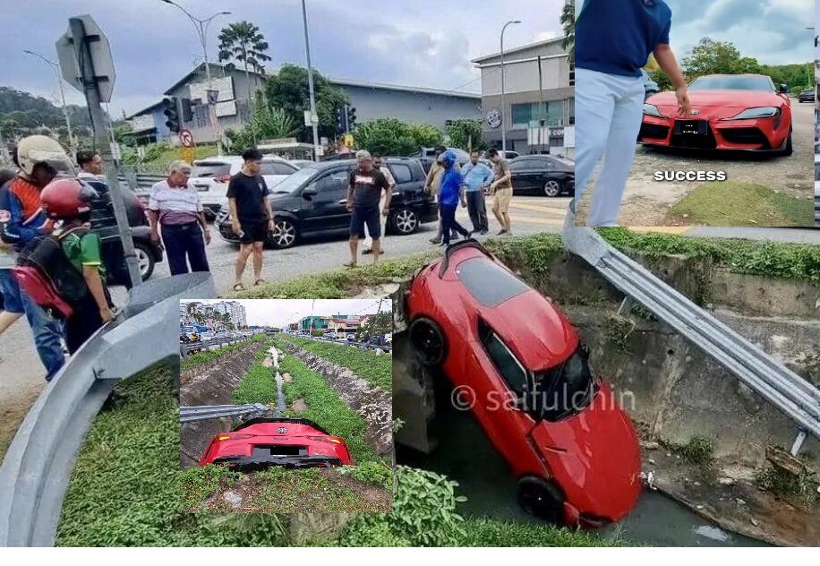 Toyota Supra in ditch-landing antics: Is alleged Bangladeshi speedster liable for public damages?