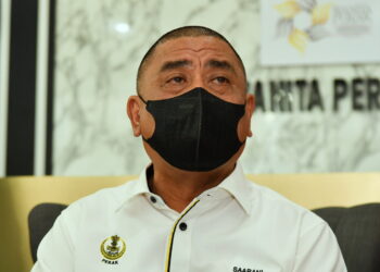 IPOH, 3 Mac -- Menteri Besar Perak Datuk Seri Saarani Mohamad ketika sidang media selepas menghadiri Program Seronok ke Sekolah di Pejabat Sekretariat Wanita Perak Meru hari ini.

--fotoBERNAMA (2022) HAK CIPTA TERPELIHARA