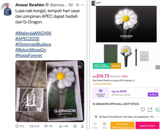 Detractors troll PMX for getting ‘syiok’ over light stick gift from South Korean rapper G-Dragon
