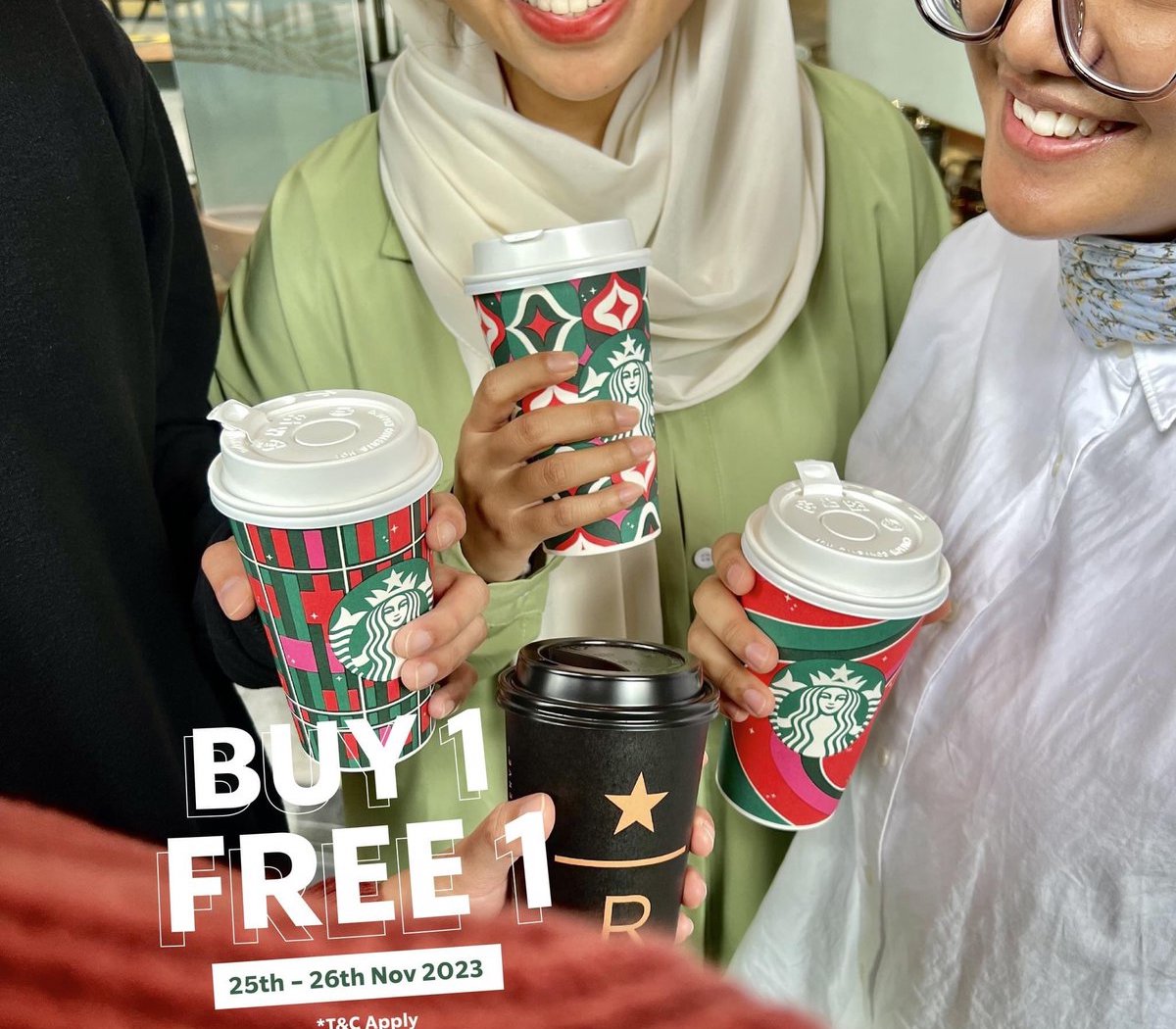 Boycotted Starbucks is now using hijabi models for their buy 1 free 1