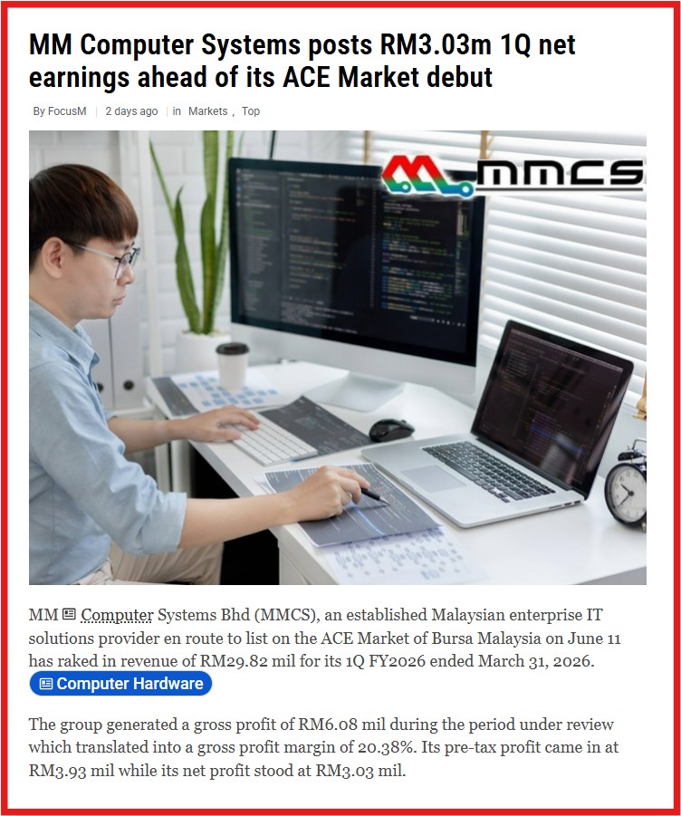 MM Computer Systems makes ACE Market debut unchanged at IPO price of 22 sen