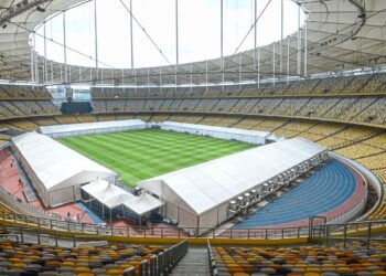 Bukit Jalil National Stadium has been transformed into a vaccnation centre(PPV) .The stadium is expected to start operation on June 21  with capacity to administer up to 10,000 doses per day.
 (June 19,2021) — AZHAR MAHFOF/The Star