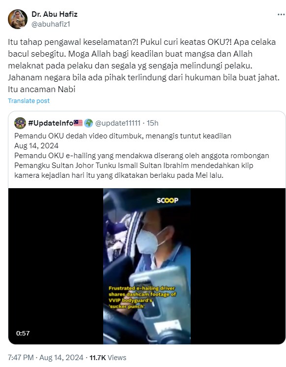 Malay netizens rally behind Chinese OKU Grab driver in ‘VVIP bodyguard ...