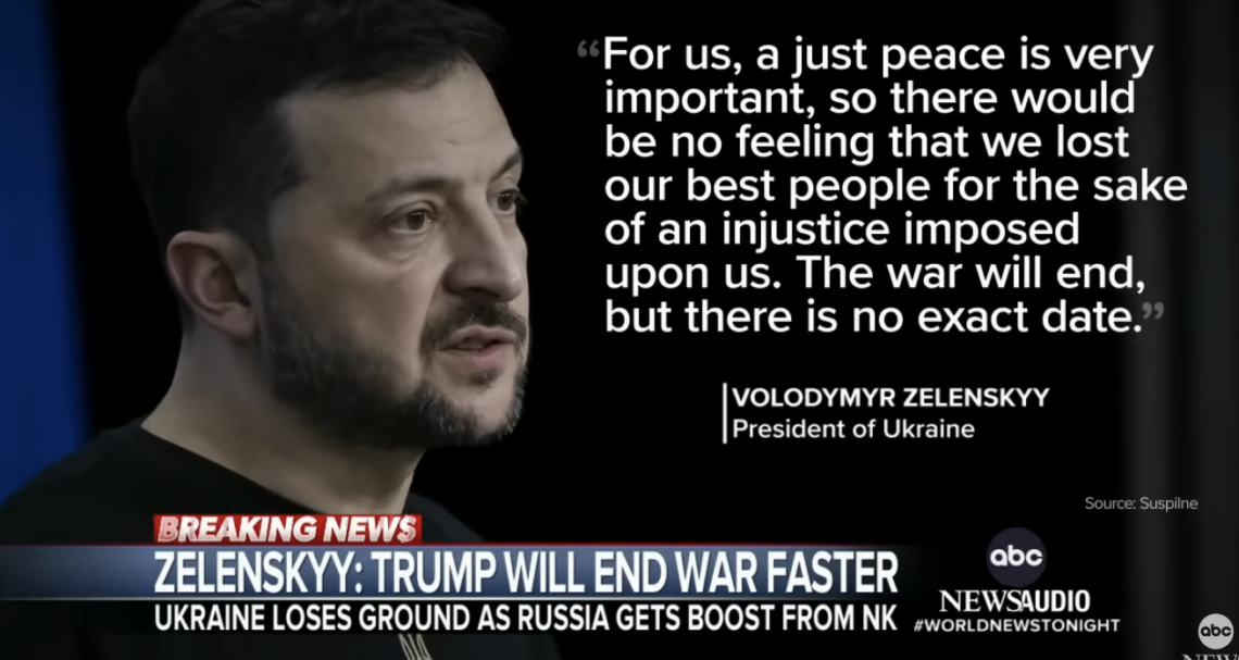 Zelenskyy says war will end faster with Trump