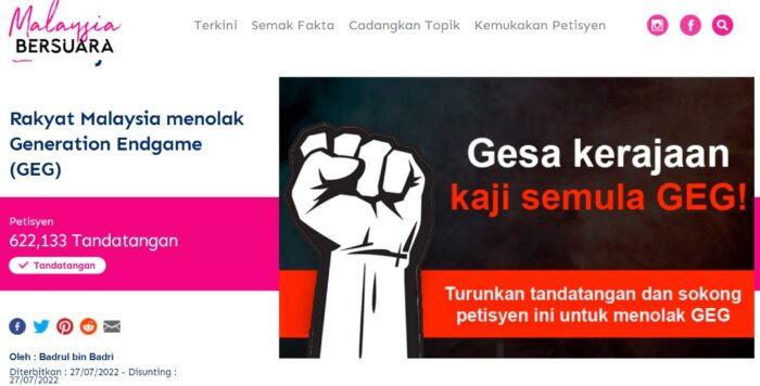 600,000+ Malaysians Have Rejected GEG Via “Malaysia Bersuara” Petition ...