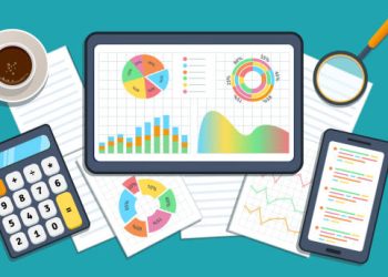 Business data analysis financial growth concept. Market research, data analysis, statistics graph chart report, business analysis, planning. Digital marketing strategy